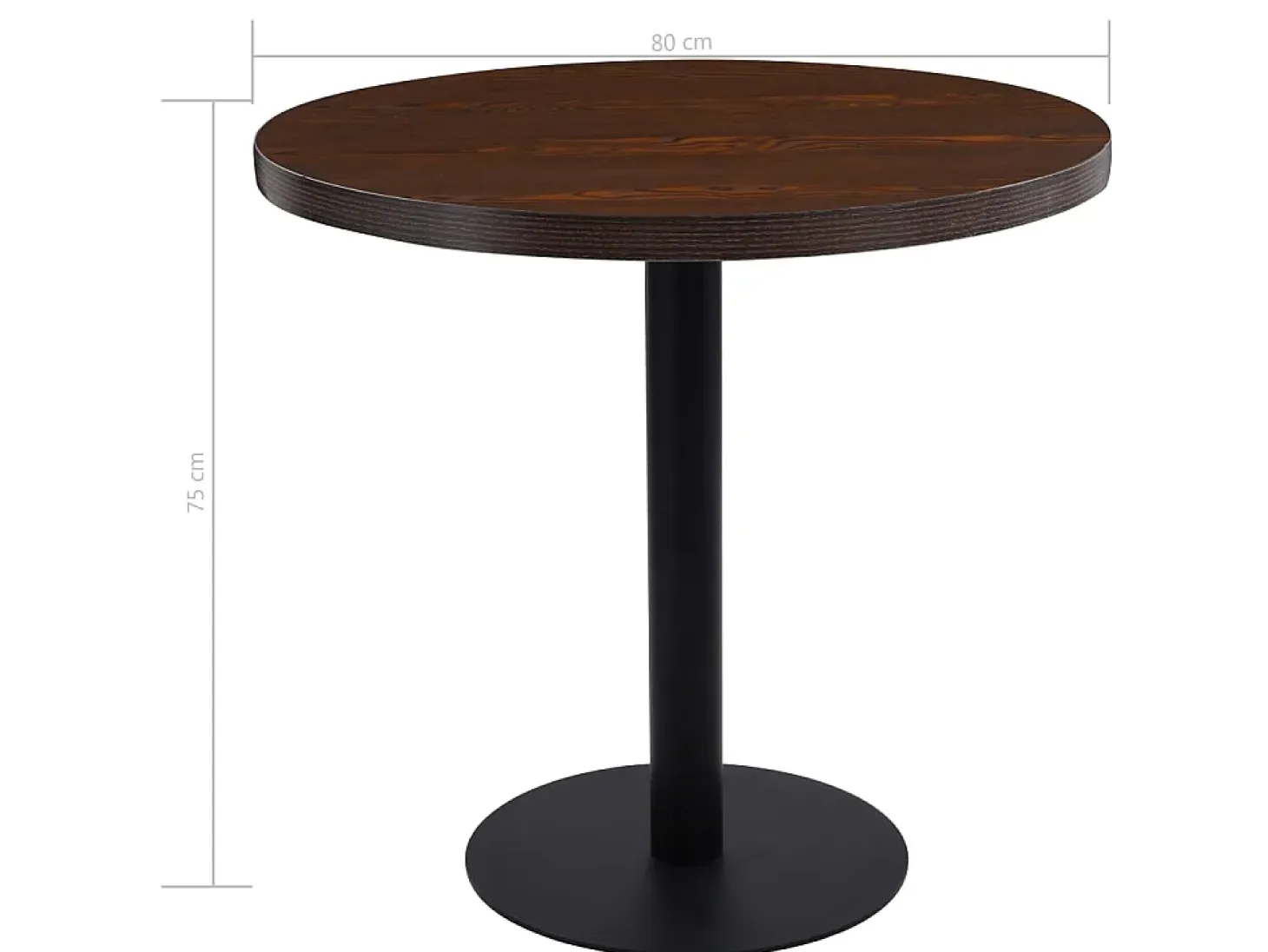 Mesa de bistró MDF marrón oscuro 80 cm ES165082