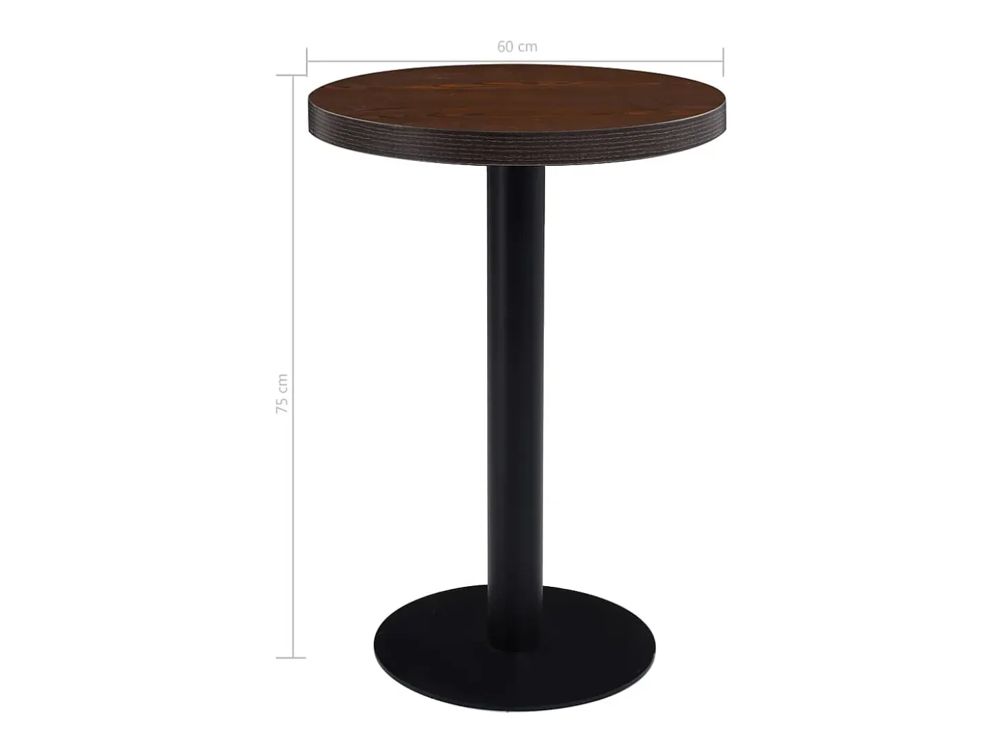 Mesa de bistró MDF marrón oscuro 60 cm ES806586