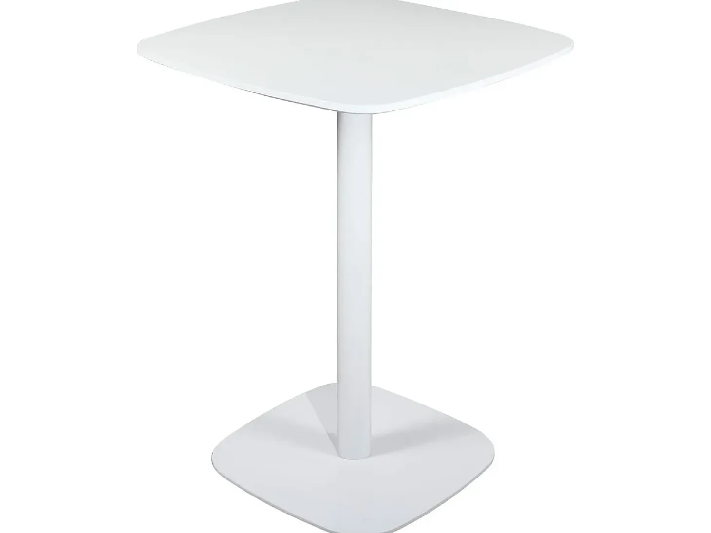 Mesa de bistró para cocina, altura de 75 cm, tablero de 60x60 cm, 1-2 personas, patas de metal SILA (blanco)