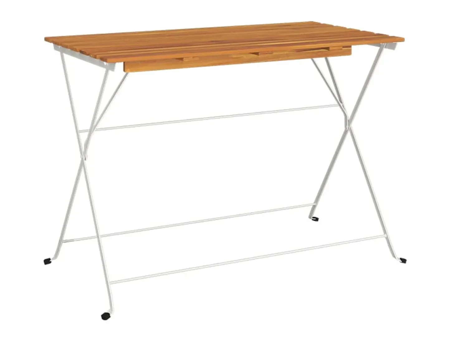Mesa de cafetería plegable madera acacia y acero 100x54x71 cm ES901057