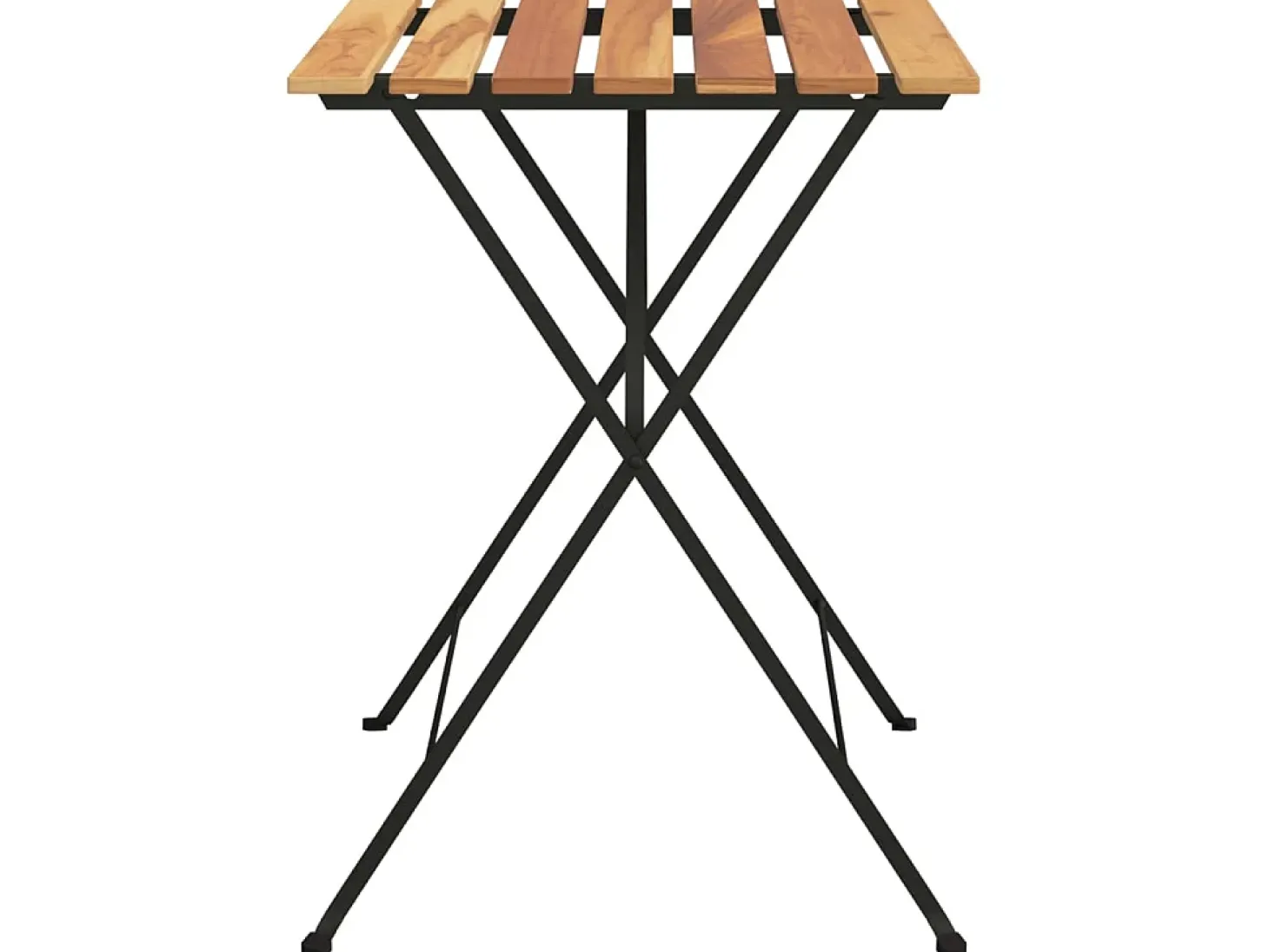 Mesa de cafetería plegable teca maciza y acero 55x54x71 cm ES470967