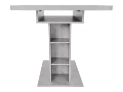 Mesa de centro elevable para 4-6 personas - patas de madera - gris (130x70x75 cm)