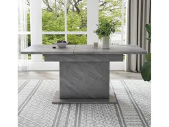 Mesa de centro elevable para 4-6 personas - patas de madera - gris (130x70x75 cm)