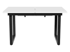 Mesa de centro elevable para 4-6 personas - patas de metal - blanca (140-180x80x75 cm)