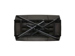 Mesa de cerámica negra, base de metal negro, extensible 160x90 - 240x90 cm - BONIFACIO