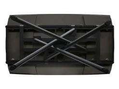 Mesa de cerámica negra, base de metal negro, extensible 160x90 - 240x90 cm - BONIFACIO