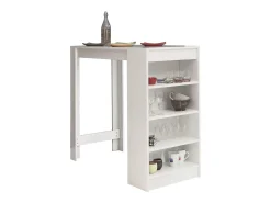 Mesa de Cocina Alta | Acabado en Melamina Blanco | Medidas: 120 cm Ancho x 50 cm Fondo x 105 cm Alto
