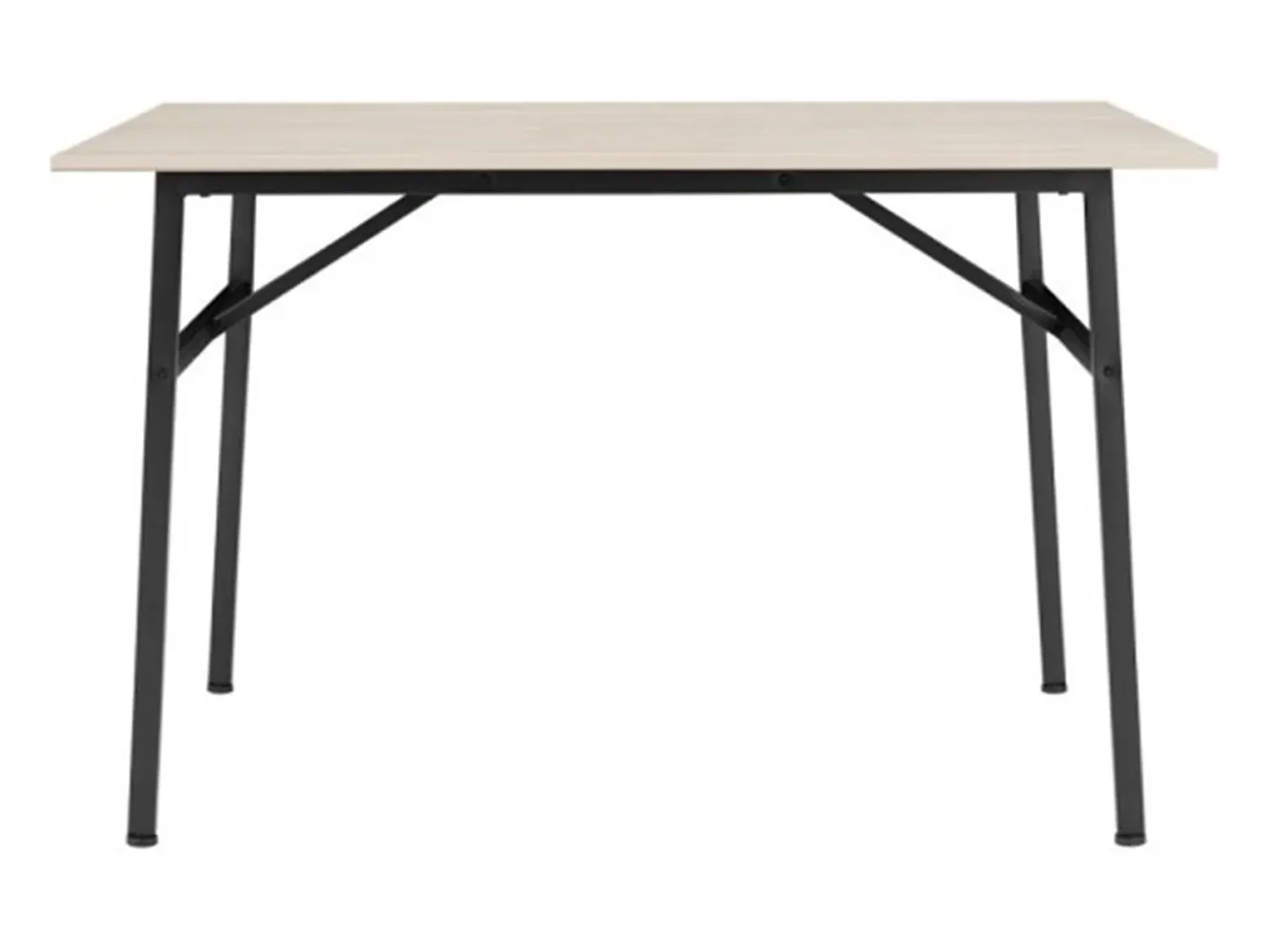 Mesa de cocina de 120x75x76 cm con sobre de melamina y patas metálicas en negro Asturia
