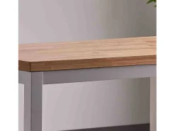 Mesa de Cocina Fija con Tapa de 3,6 cm de Grosor y Patas Metálicas Blancas -Medidas 110x70x75 cm