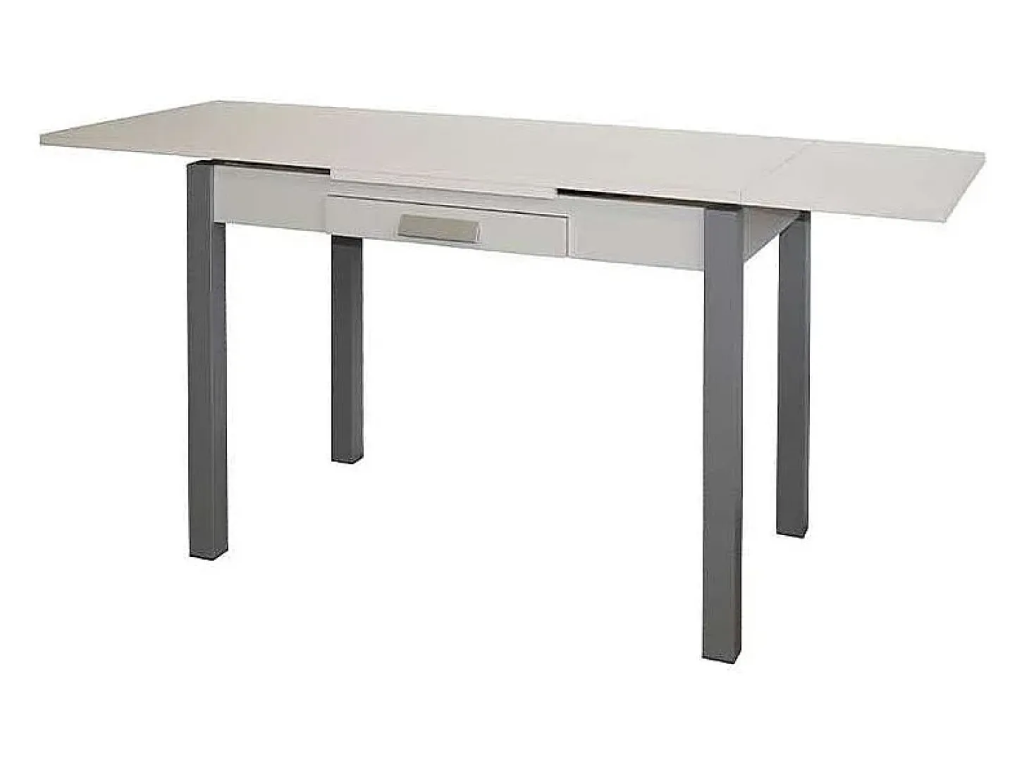 Mesa de cocina Isabella extensible acabado blanco, 100/160 x 60 x 76 cm (largo x ancho x a