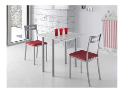 Mesa de cocina Malak con apertura tipo libro acabado blanco, 80 x 40/80 x 76 cm (largo x a