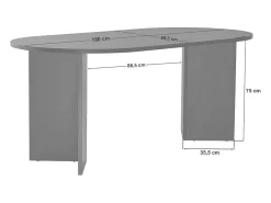 Mesa de comedor – 180 cm x 75 cm x 89,5 cm – Travertino – MDF