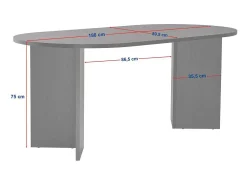 Mesa de comedor – 180 cm x 75 cm x 89,5 cm – Travertino – MDF