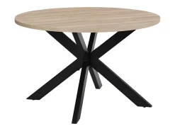 Mesa de comedor - 4 cubiertos - MDF y metal - Roble y negro - TILKI