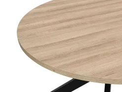 Mesa de comedor - 4 cubiertos - MDF y metal - Roble y negro - TILKI