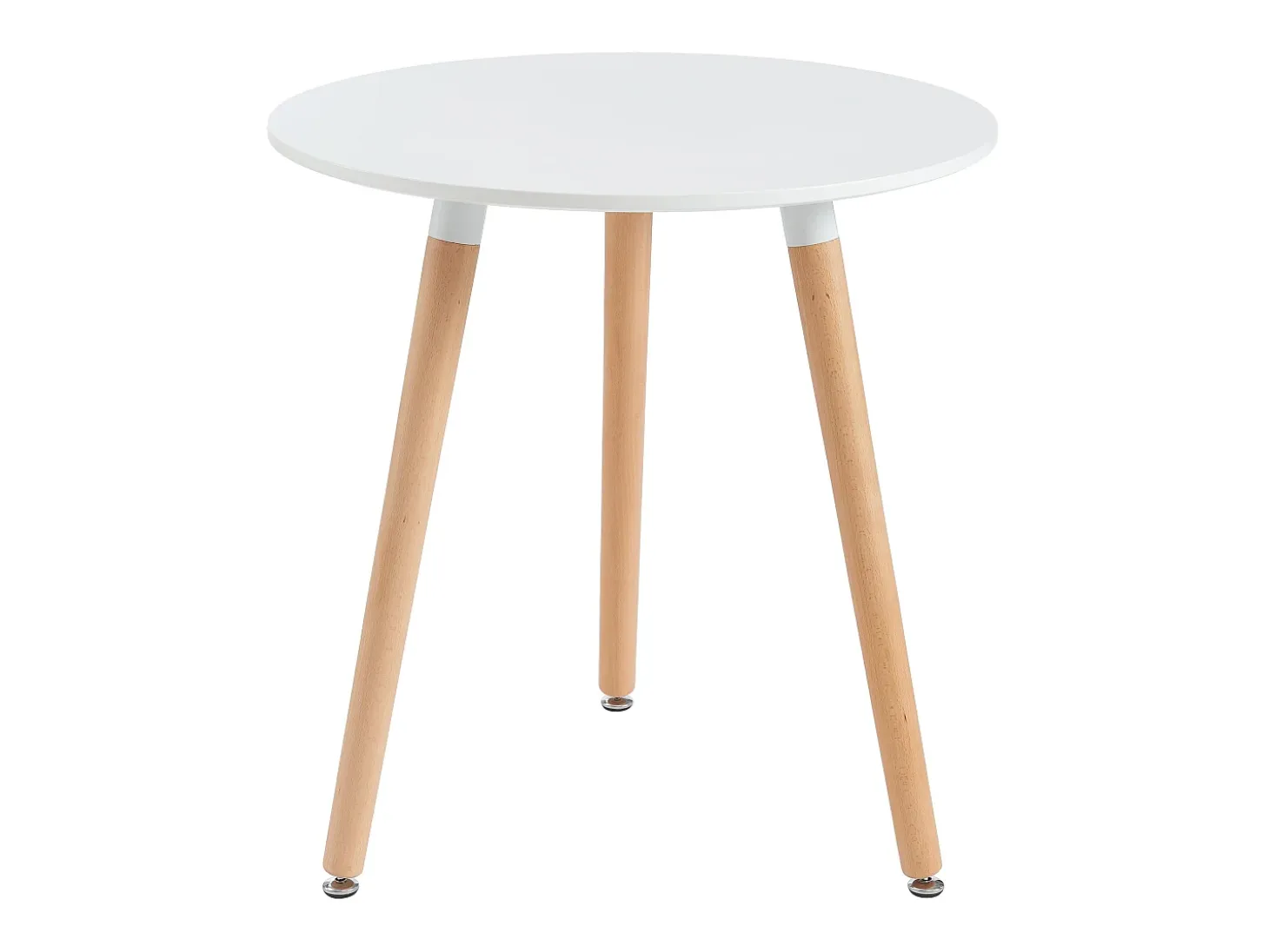 Mesa de comedor 2 comensales de MDF y haya - Blanco - ROLENA