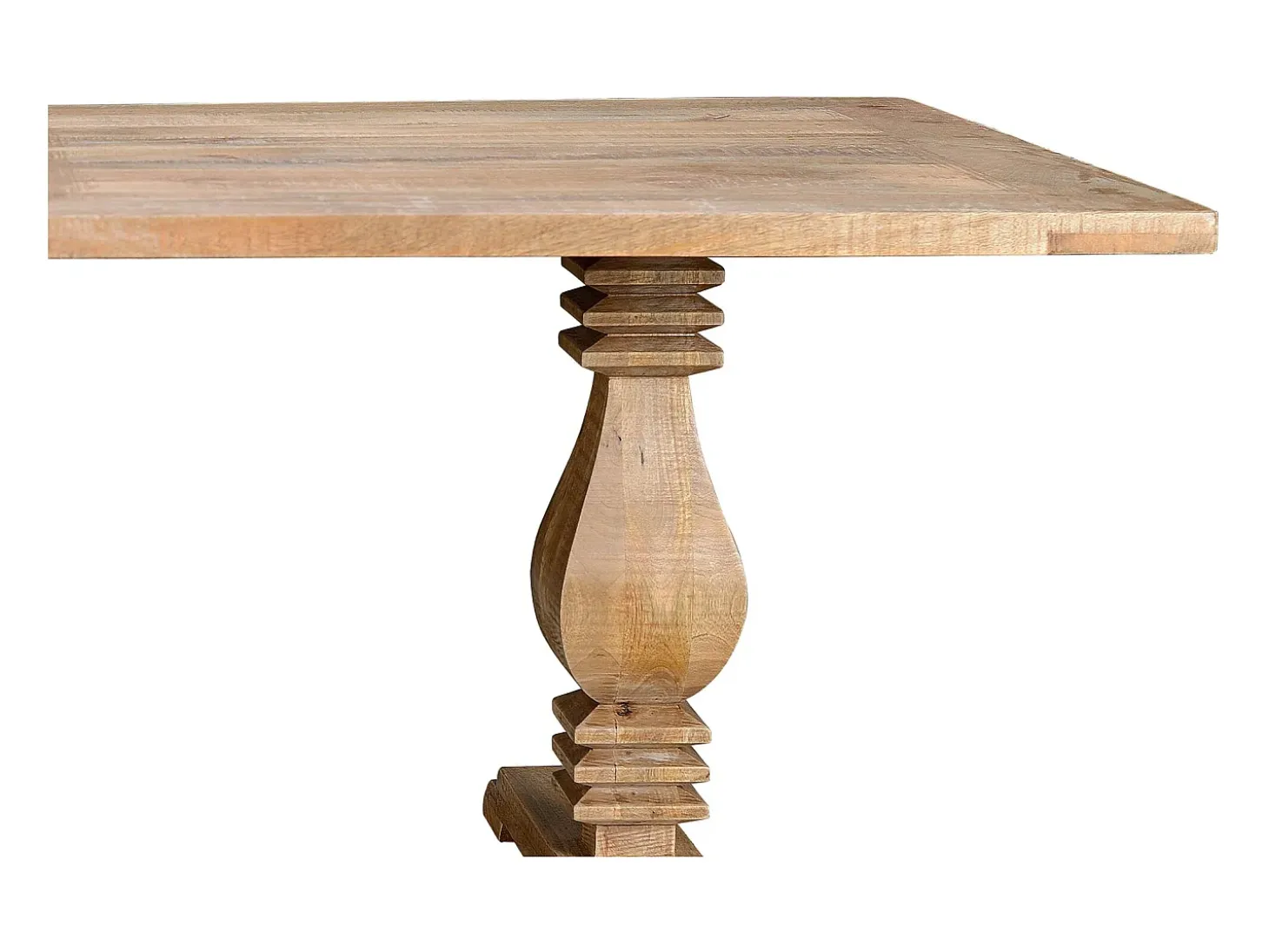 Mesa de comedor 8 plazas en madera de mango natural 2 metros
