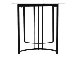 Mesa de comedor 140 x 80 x 75 cm, de metal, rectangular en mármol moderno, patas ajustables, color blanco/negro.
