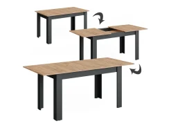 Mesa de comedor antracita/roble dorado 180x80x76 repose