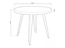 Mesa de comedor Berg diseño fijo roble honey/negro Ø100x76 cm Adec