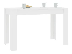 Mesa de comedor blanca de 120 x 60 x 76 cm de madera de ingeniería
