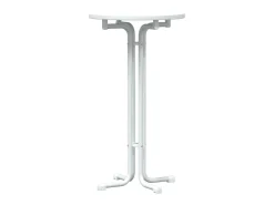 Mesa de comedor blanca Ø60x110 cm de madera contrachapada y acero