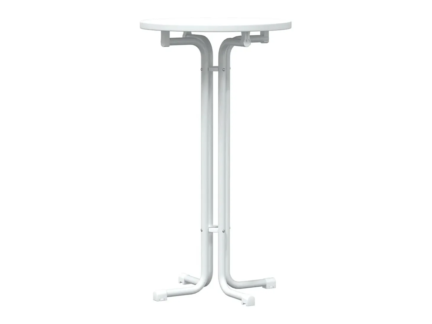 Mesa de comedor blanca Ø60x110 cm de madera contrachapada y acero