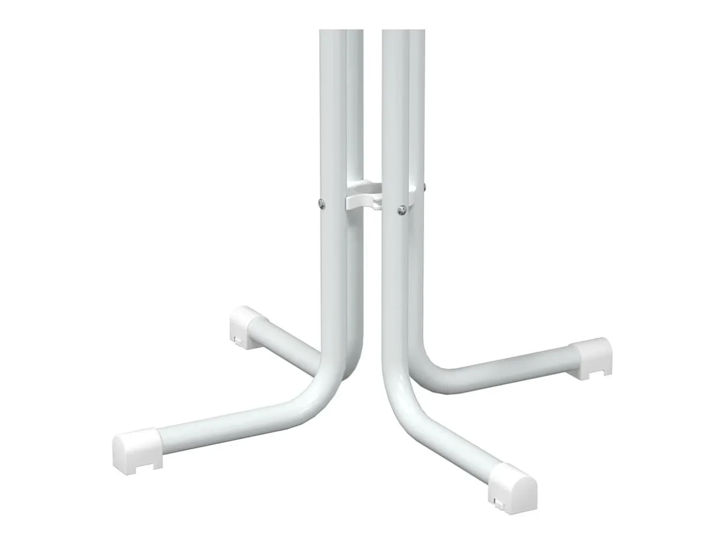 Mesa de comedor blanca Ø60x110 cm de madera contrachapada y acero