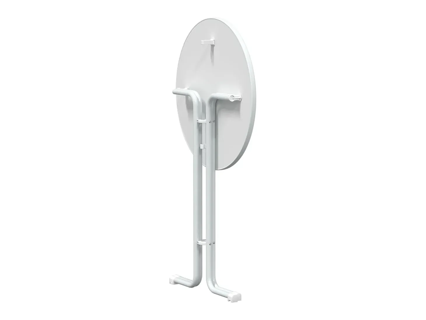 Mesa de comedor blanca Ø80x110 cm de madera contrachapada y acero