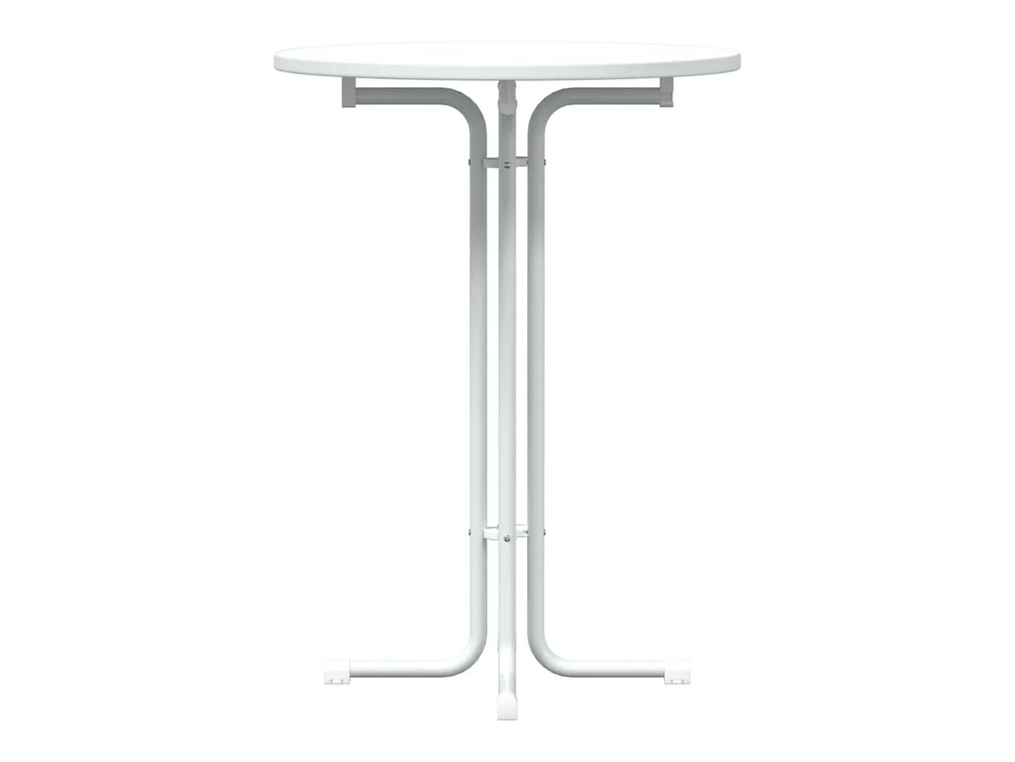 Mesa de comedor blanca Ø80x110 cm de madera contrachapada y acero