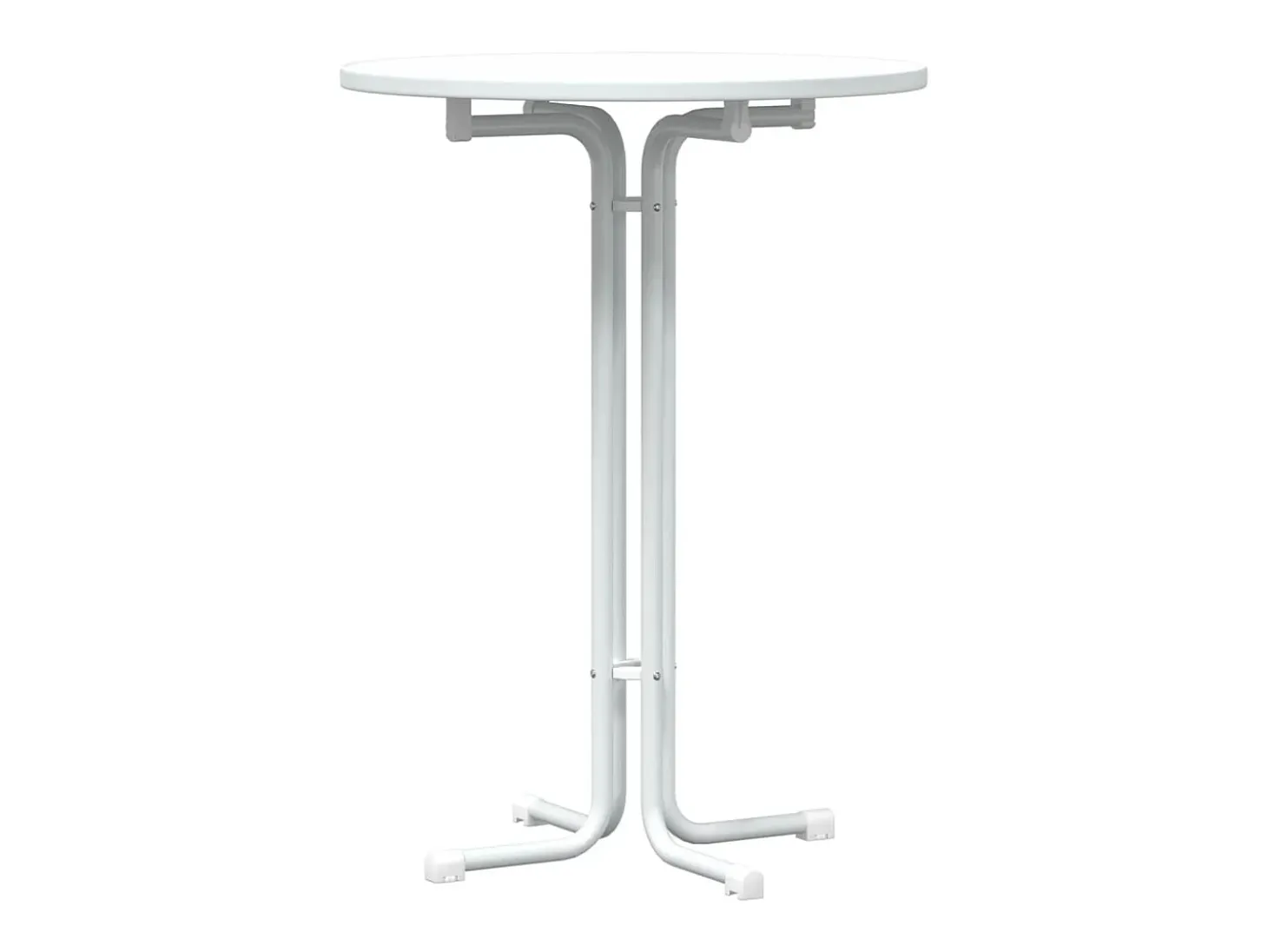 Mesa de comedor blanca Ø80x110 cm de madera contrachapada y acero