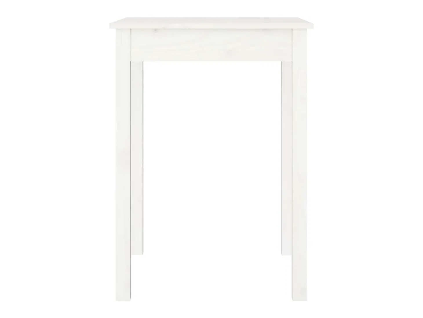 Mesa de comedor Blanca 55x55x75 cm Madera maciza de pino