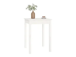 Mesa de comedor Blanca 55x55x75 cm Madera maciza de pino