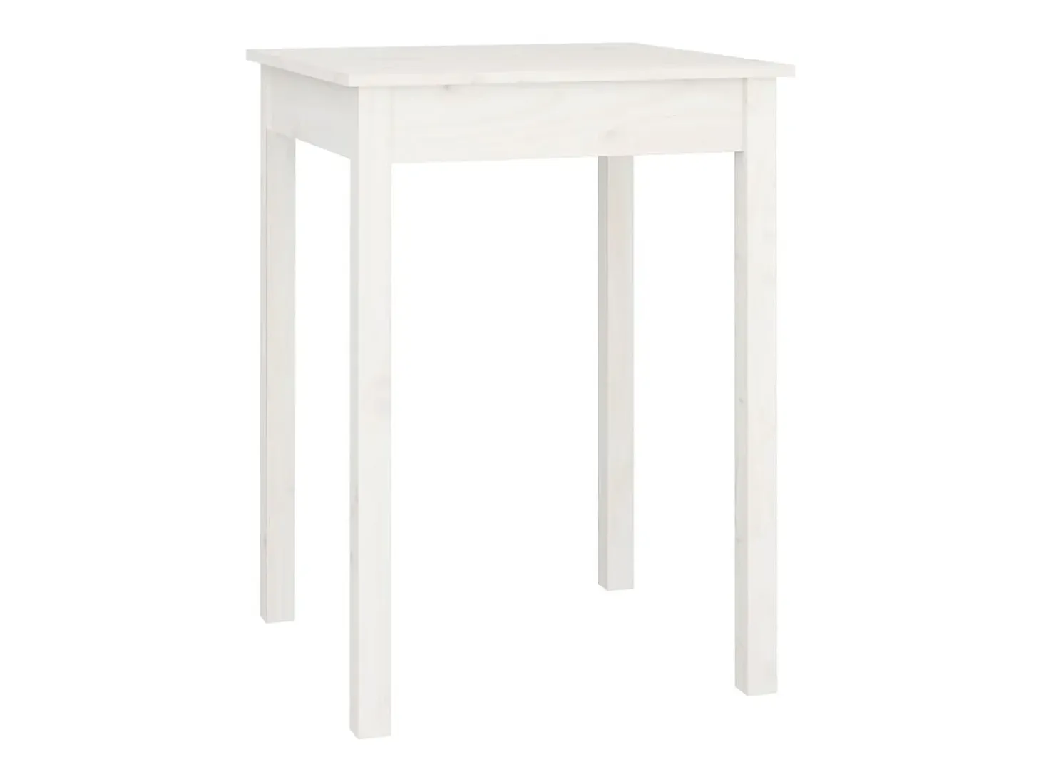 Mesa de comedor Blanca 55x55x75 cm Madera maciza de pino