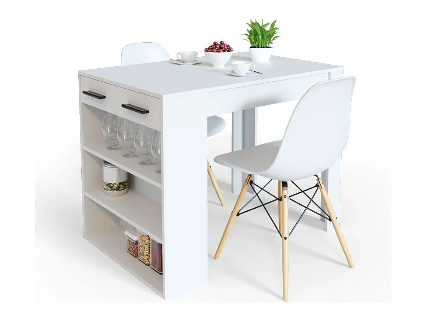 Mesa de comedor blanco 67x100x77.5 repose