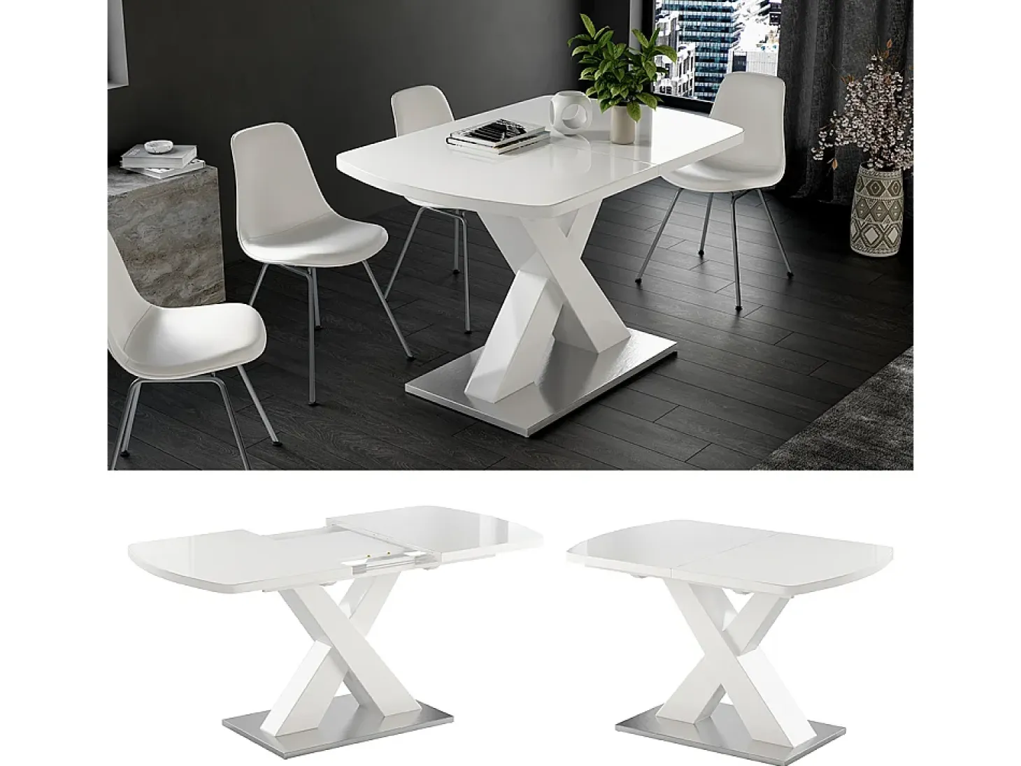 Mesa de comedor blanco 120x80x76 chinto