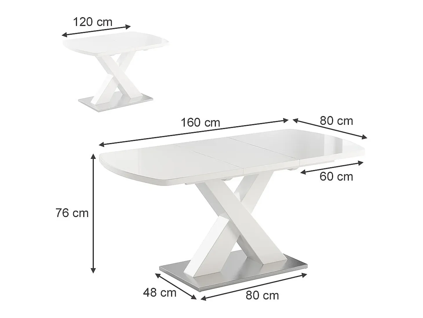 Mesa de comedor blanco 120x80x76 chinto