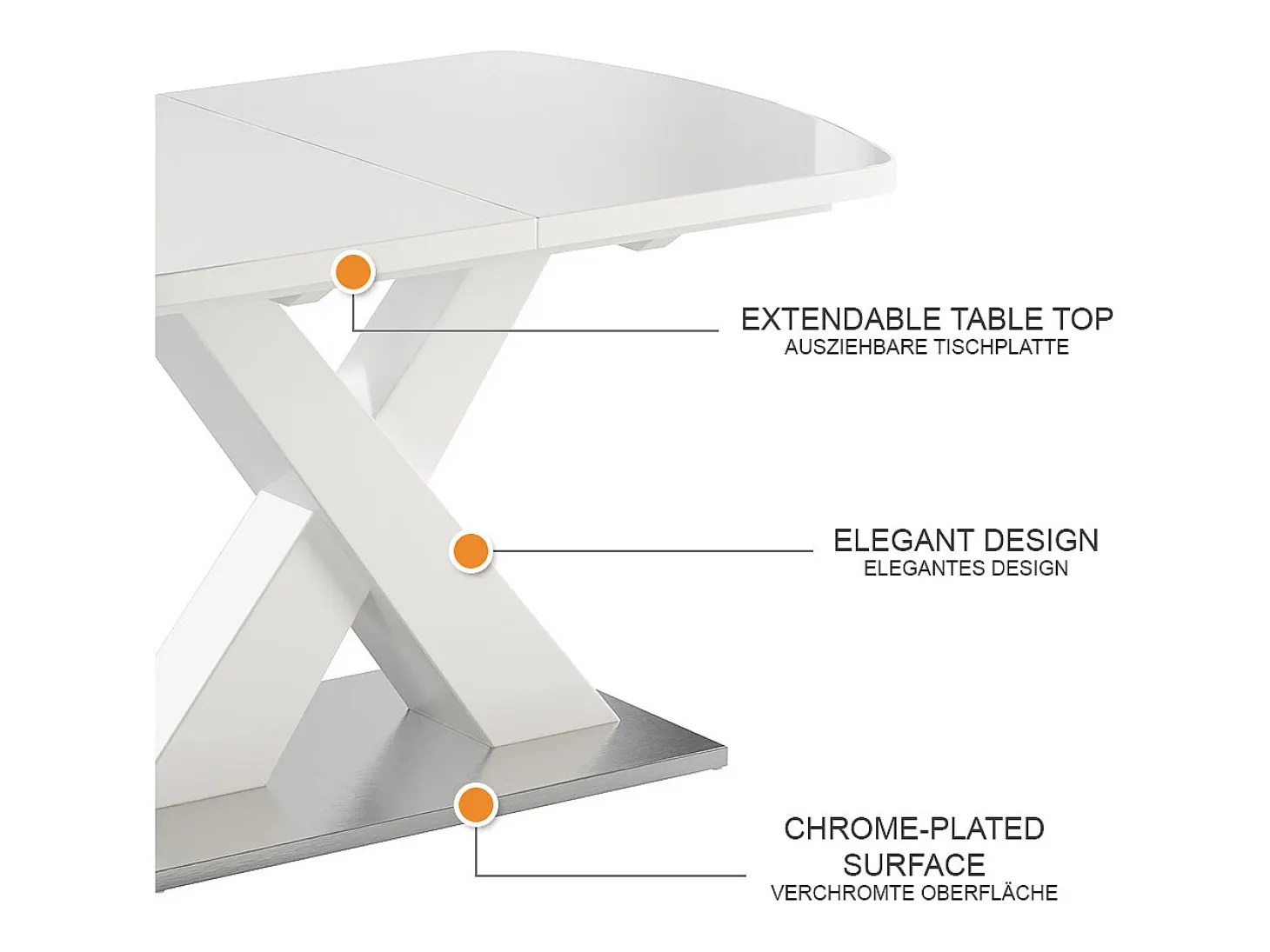 Mesa de comedor blanco 120x80x76 chinto