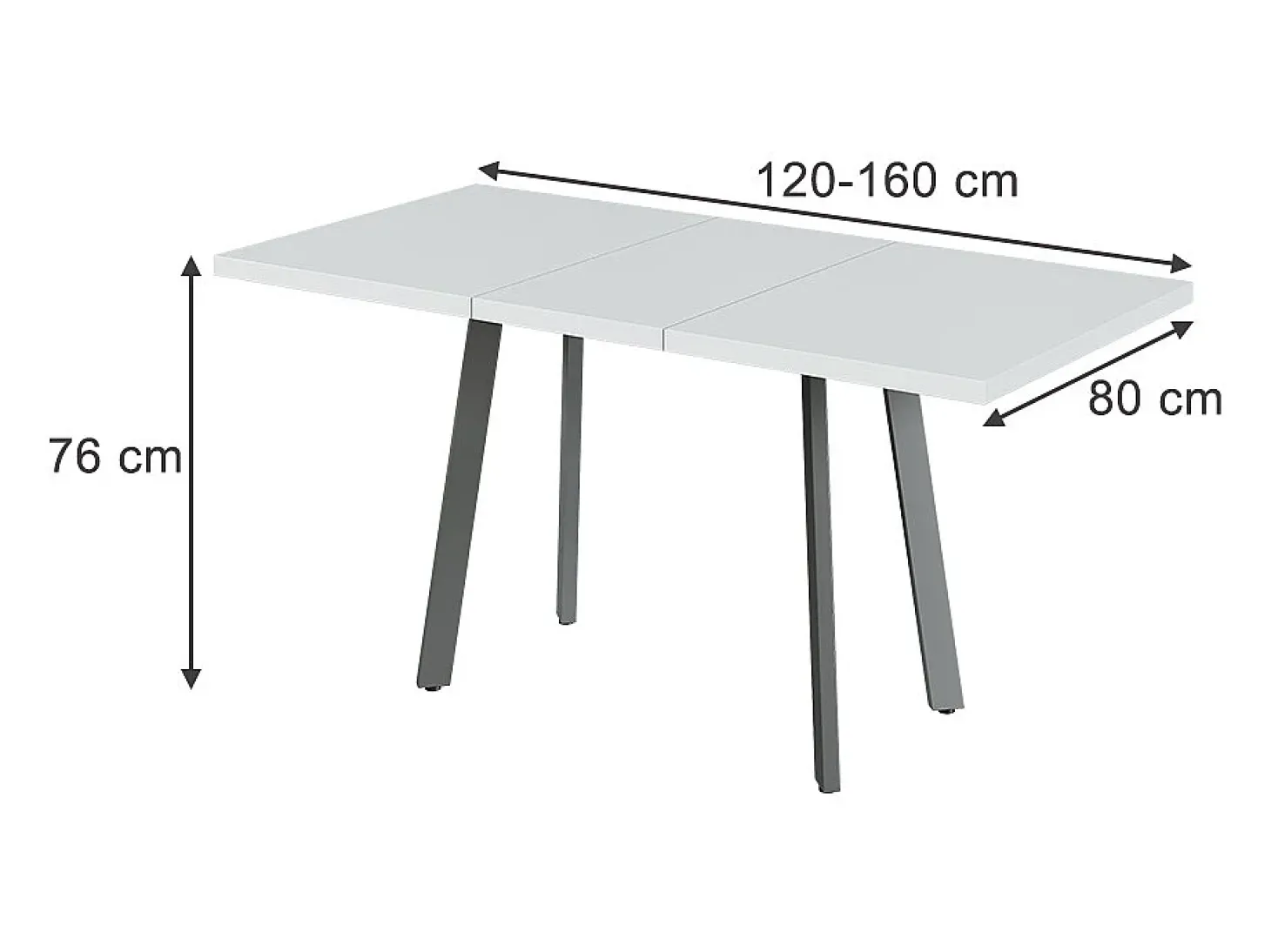 Mesa de comedor blanco/gris 160x80x76 tisko