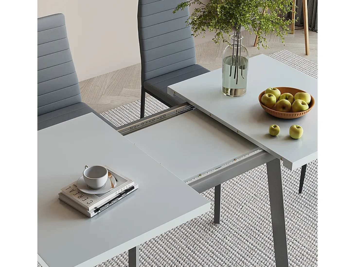 Mesa de comedor blanco/gris 160x80x76 tisko