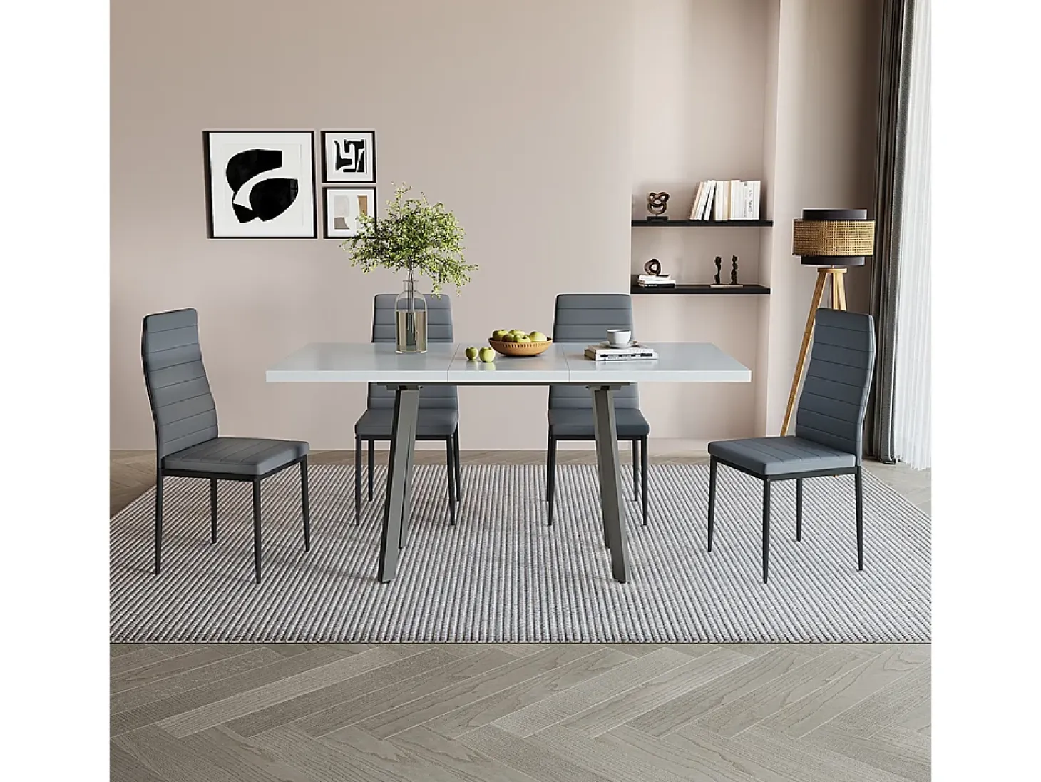 Mesa de comedor blanco/gris 160x80x76 tisko