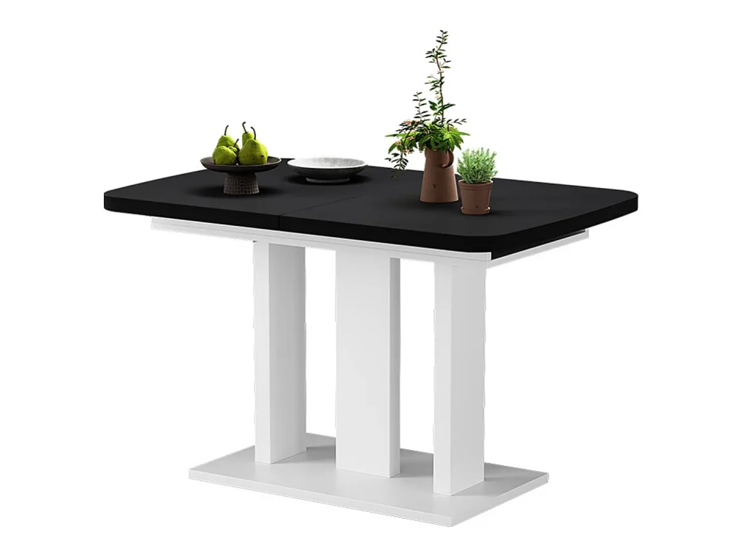 Mesa de comedor blanco/negro 120x80x77.3 fenaro