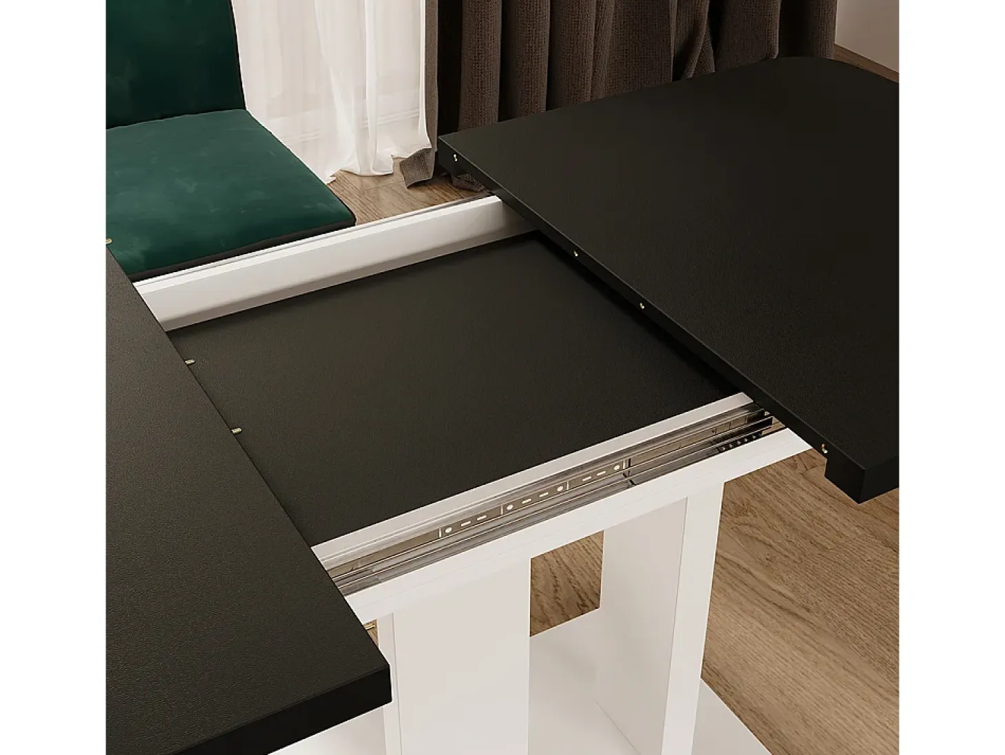 Mesa de comedor blanco/negro 120x80x77.3 fenaro