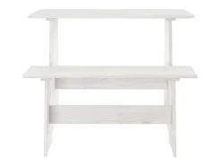 Mesa de comedor con banco de madera maciza de pino blanca