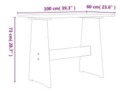 Mesa de comedor con banco de madera maciza de pino blanca