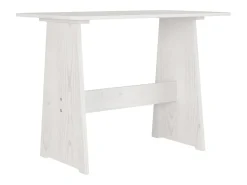 Mesa de comedor con banco de madera maciza de pino blanca