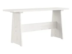 Mesa de comedor con banco de madera maciza de pino blanca