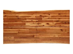 Mesa de comedor con borde vivo madera maciza acacia 160x80x75cm