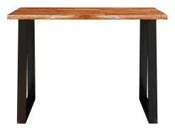 Mesa de comedor con borde vivo madera maciza acacia 110x70x75cm ES193992