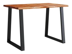 Mesa de comedor con borde vivo madera maciza acacia 110x70x75cm ES193992